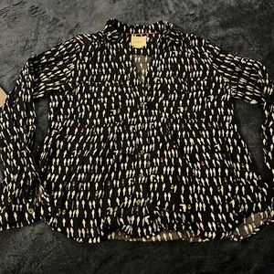 Maeve soft button down parrot print